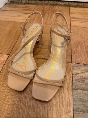 Sam Edelman Beige Strappy Slingback Heels